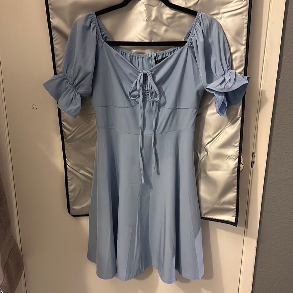 CBR blue puff sleeve dress